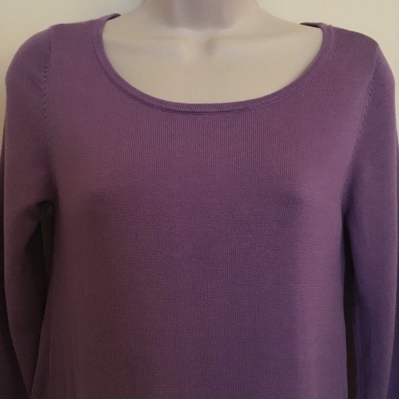 Design History Lavender Shark-bite Sweater with attached Sheer "Skirt" NWT - Picture 3 of 11